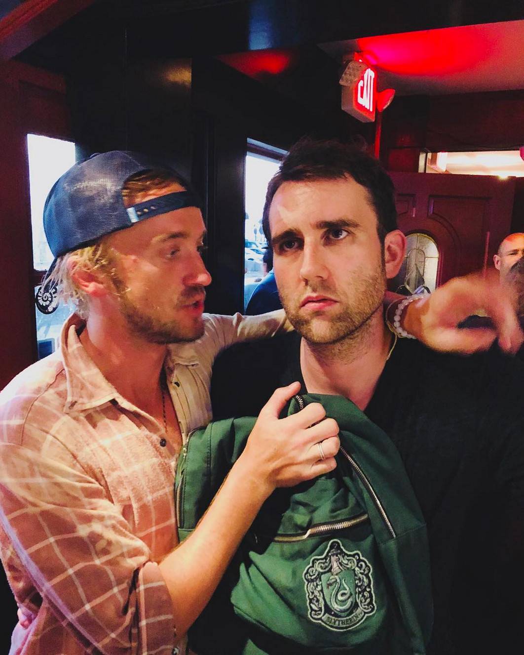 Matthew Lewis and Tom Felton Have Mini Harry Potter Reunion—But Neville Longbottom Is Gryffindor Forever