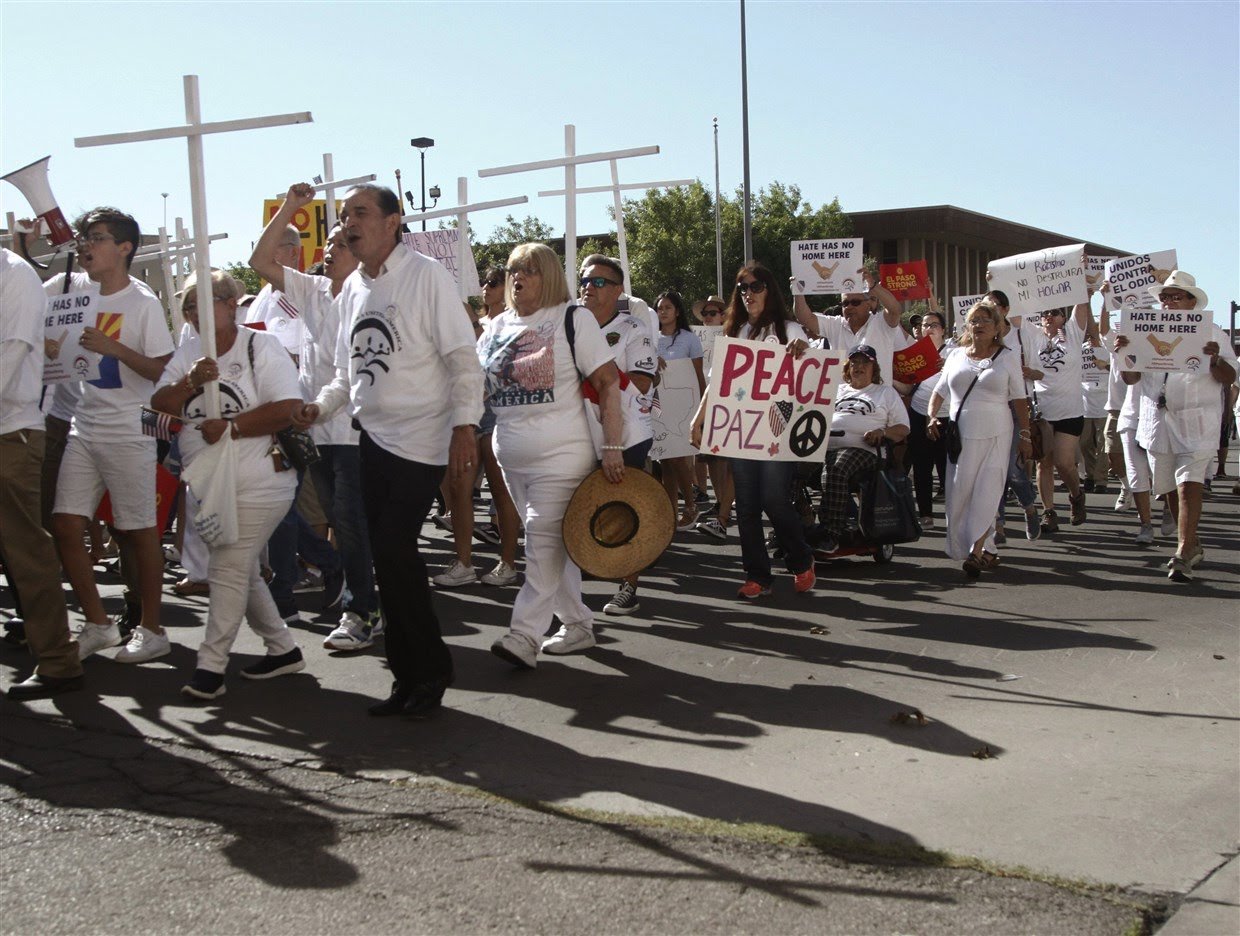 ‘Don’t Forget’: Latinos march, rally one week after deadly El Paso shootings